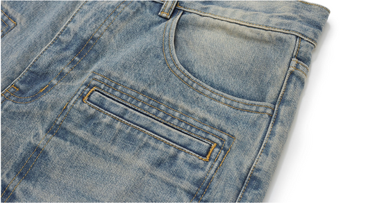 EVILKNIGHT(EK) Washed Distressed Utility Jeans | Face 3 Face