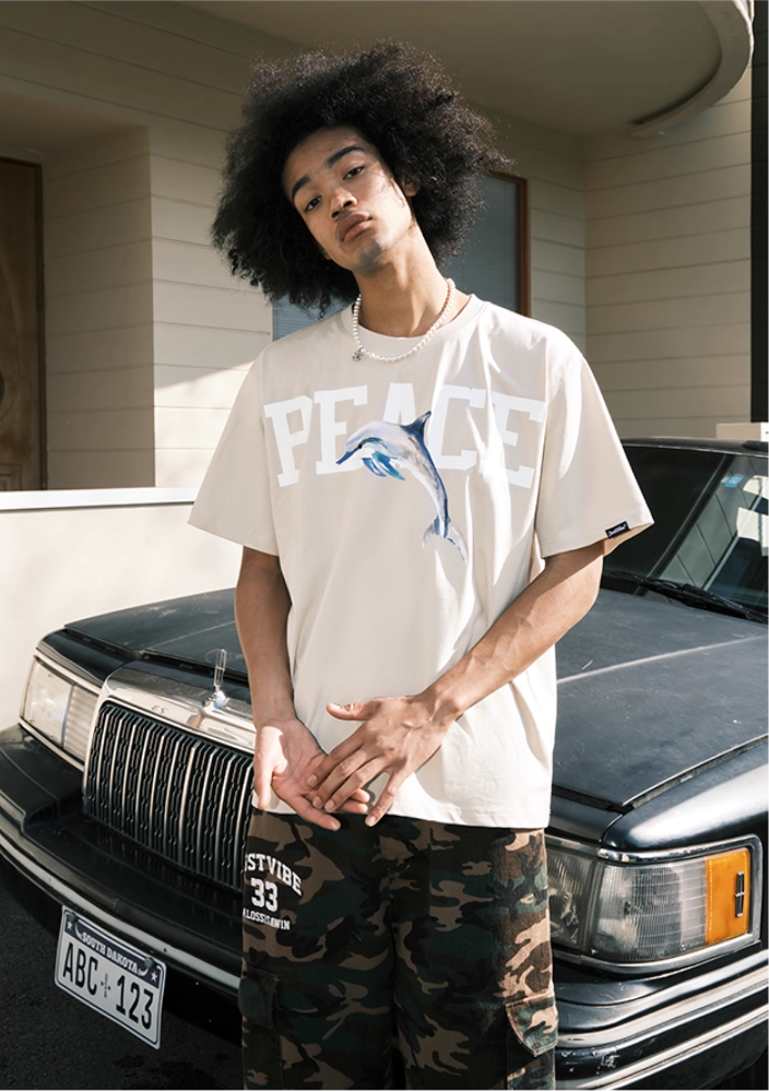 JUST VIBE PEACE Dolphin Graphic Tee | Face 3 Face