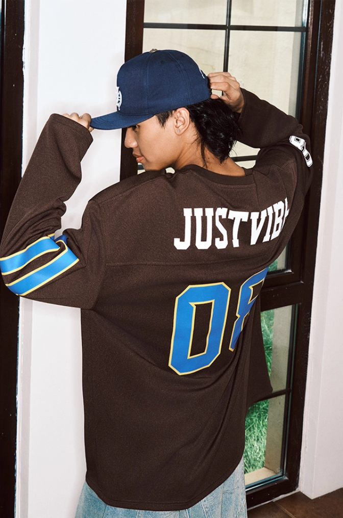 JUST VIBE Patchwork Long Sleeve Hockey Jersey Tee | Face 3 Face