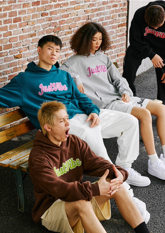 JUST VIBE Terry Embroidered Logo Hoodie | Face 3 Face