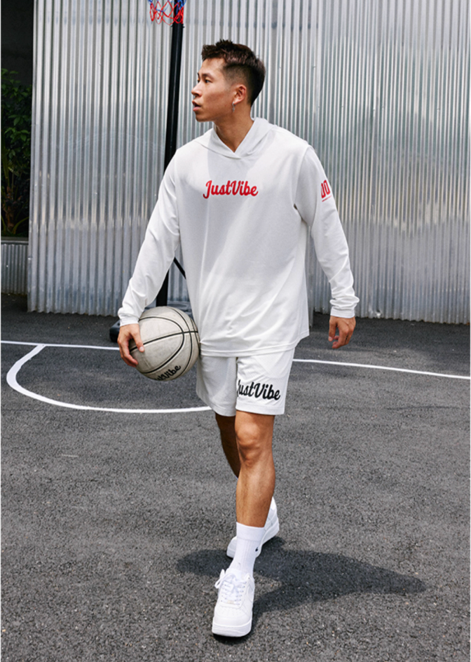 JUST VIBE Hooded Quick Dry Basketball Jersey | Face 3 Face