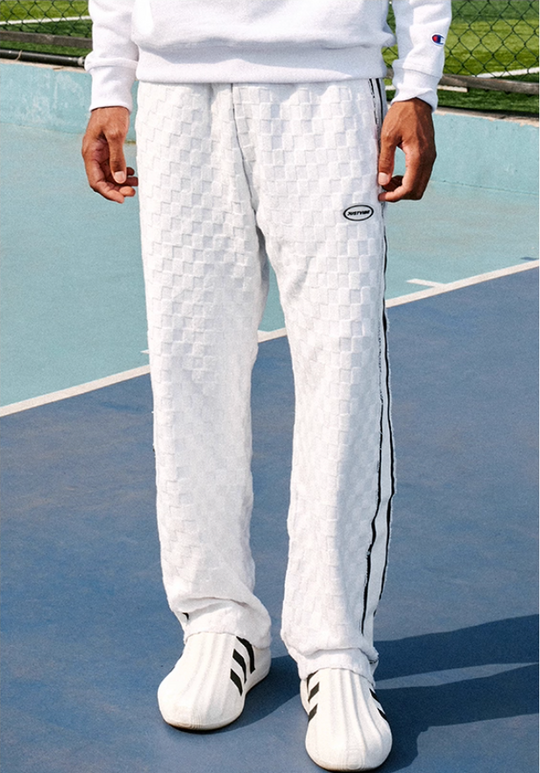 JUST VIBE Checkerboard Pile Track Pants | Face 3 Face