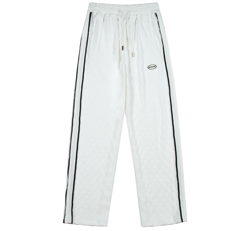 JUST VIBE Checkerboard Pile Track Pants | Face 3 Face