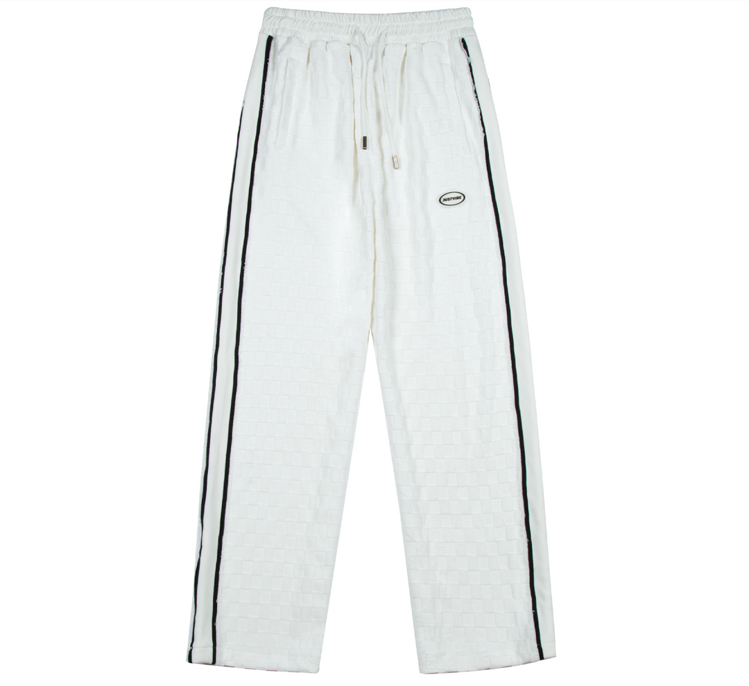 JUST VIBE Checkerboard Pile Track Pants | Face 3 Face