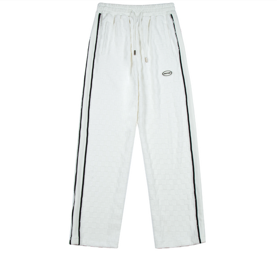 JUST VIBE Checkerboard Pile Track Pants | Face 3 Face