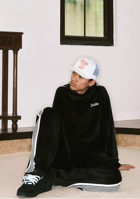 JUST VIBE Velvet Side Stripe Track Pants | Face 3 Face