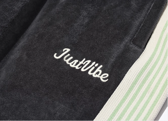 JUST VIBE Velvet Side Stripe Track Pants | Face 3 Face