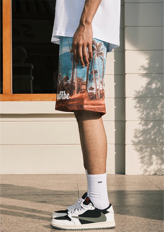 JUST VIBE Coconut Beach Mesh Basketball Shorts | Face 3 Face