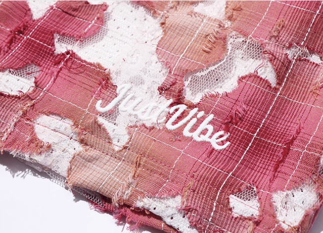 JUST VIBE Plaid Lace Trim Mesh Basketball Shorts | Face 3 Face