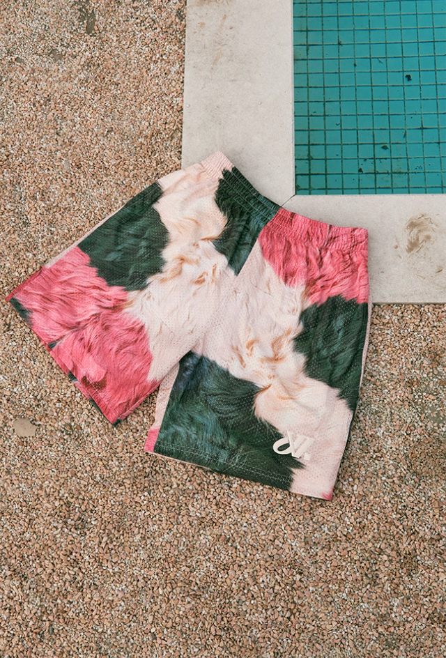 JUST VIBE Plush Texture Print Mesh Basketball Shorts | Face 3 Face