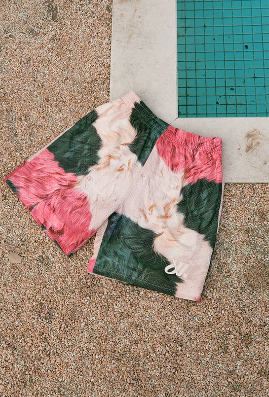 JUST VIBE Plush Texture Print Mesh Basketball Shorts | Face 3 Face