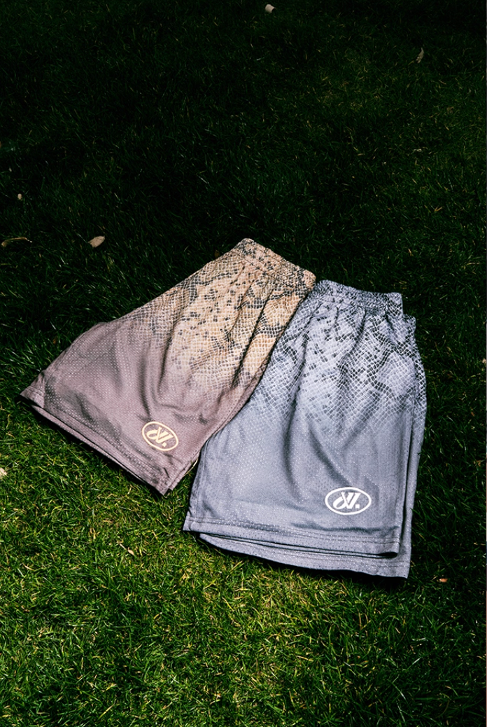 JUST VIBE Gradient Snake Print Mesh Basketball Shorts | Face 3 Face