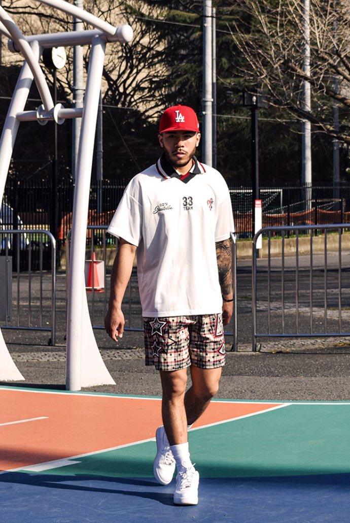 JUST VIBE Plaid Star Print Mesh Basketball Shorts | Face 3 Face