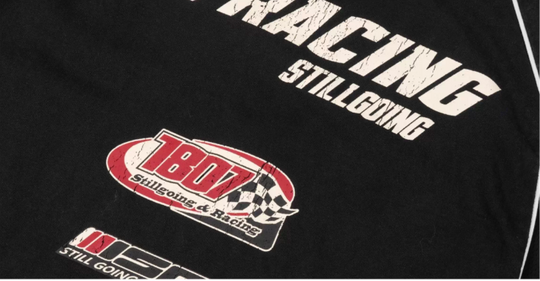 1807 Racing Print Mesh Layer Long Sleeve Tee | Face 3 Face