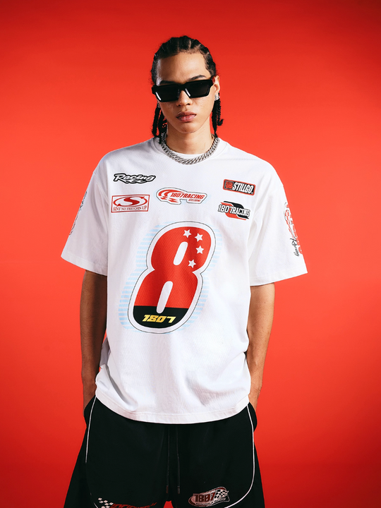 1807 Number 8 Racing Print Tee | Face 3 Face