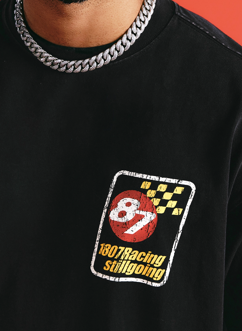 1807 Number 8 Vintage Racing Print Tee | Face 3 Face