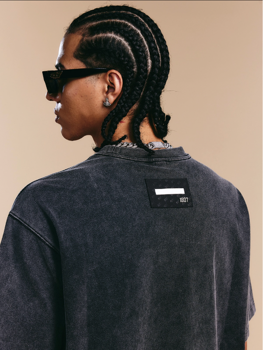 1807 × LABT Imitation Tape Embossed Print Tee | Face 3 Face