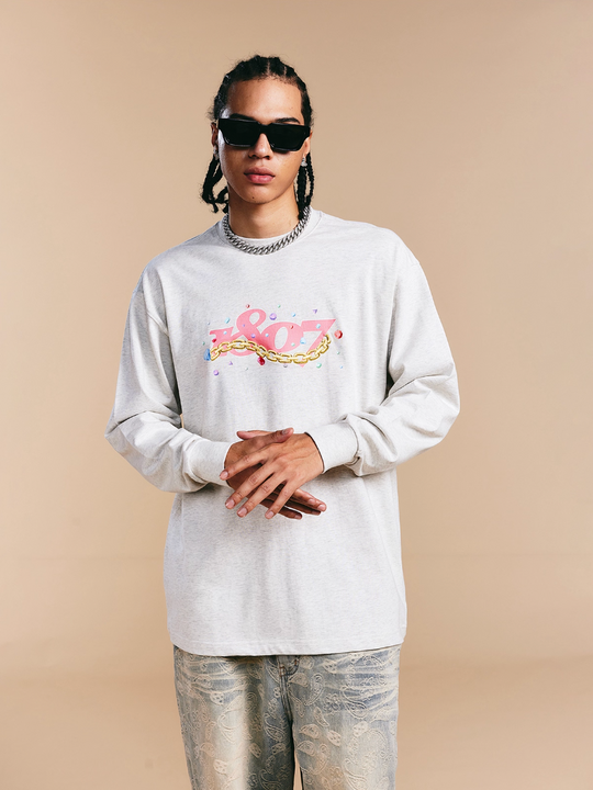 1807 Still Going Diamond Logo Print Long Sleeve Tee | Face 3 Face