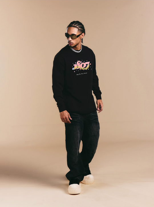1807 Still Going Diamond Logo Print Long Sleeve Tee | Face 3 Face
