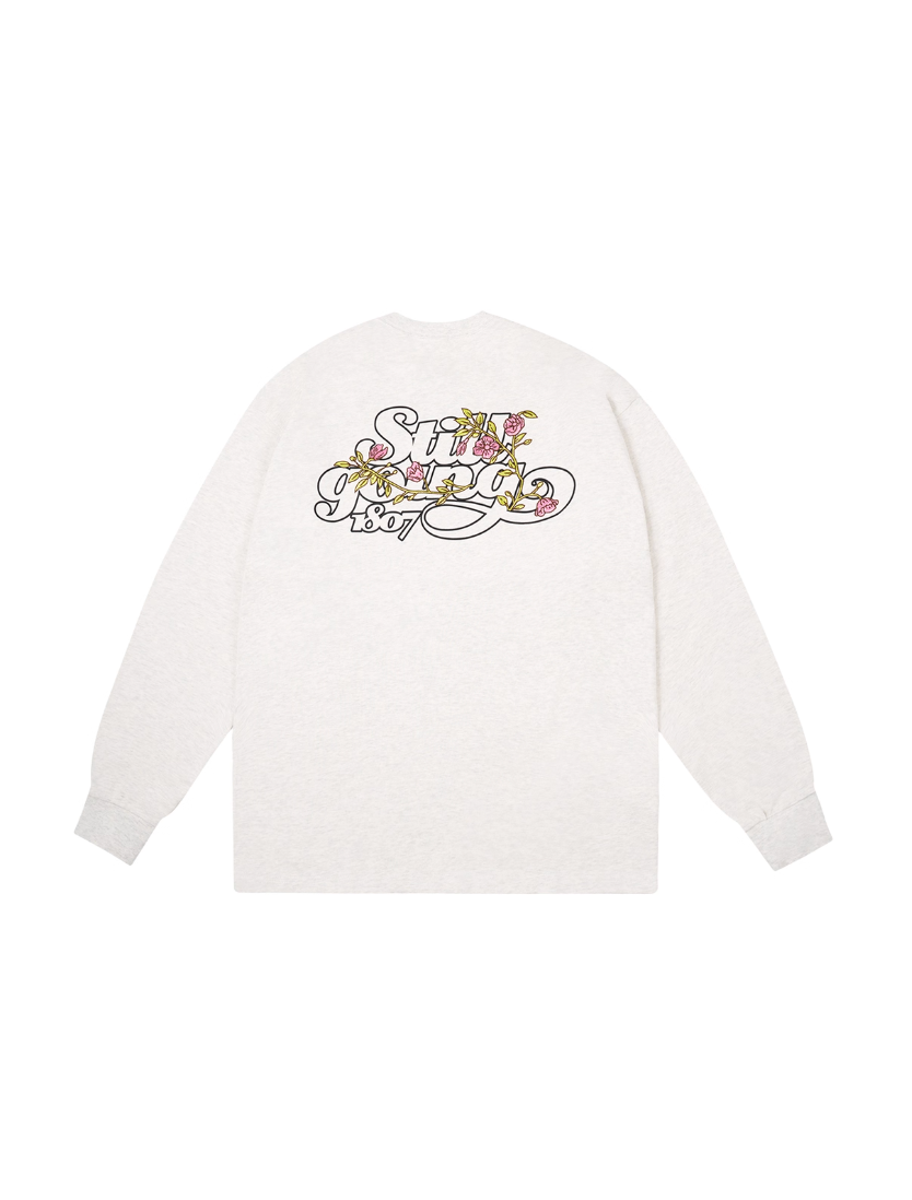 1807 Still Going Flower Embroidery Logo Long Sleeve Tee | Face 3 Face