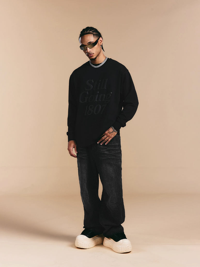 1807 Still Going Foam Print Long Sleeve Tee | Face 3 Face