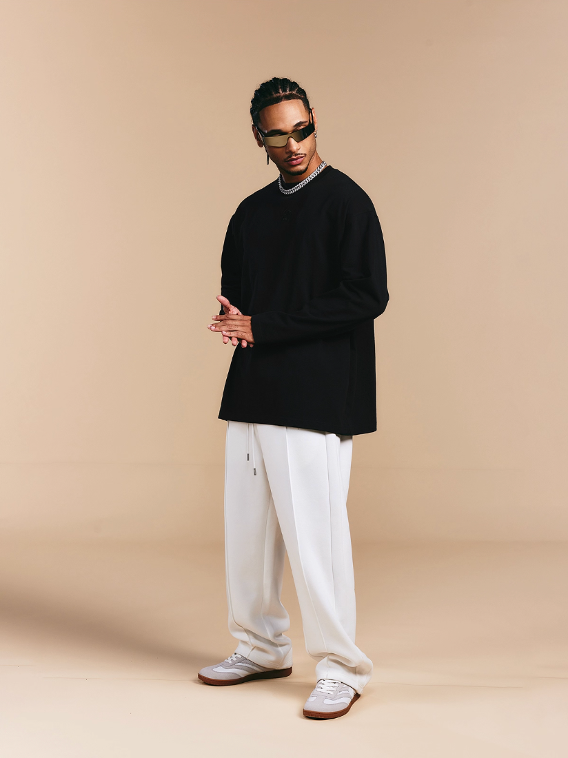 1807 Glossy Logo Print Long Sleeve Tee | Face 3 Face