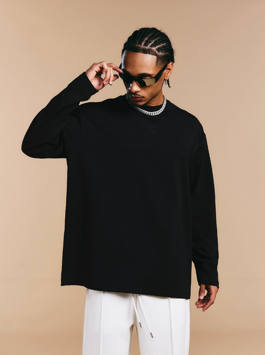 1807 Glossy Logo Print Long Sleeve Tee | Face 3 Face