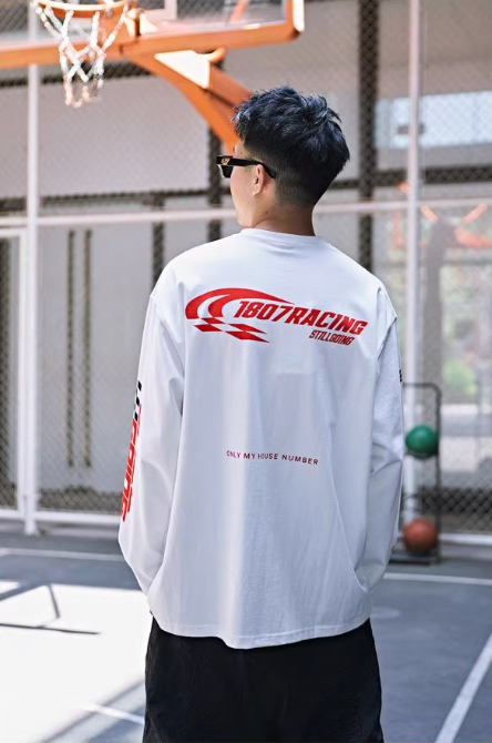 1807 Number 8 Racing Print Long Sleeve Tee | Face 3 Face