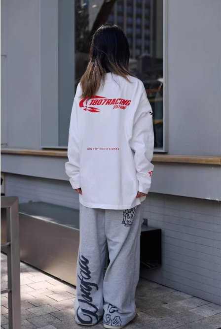 1807 Number 8 Racing Print Long Sleeve Tee | Face 3 Face