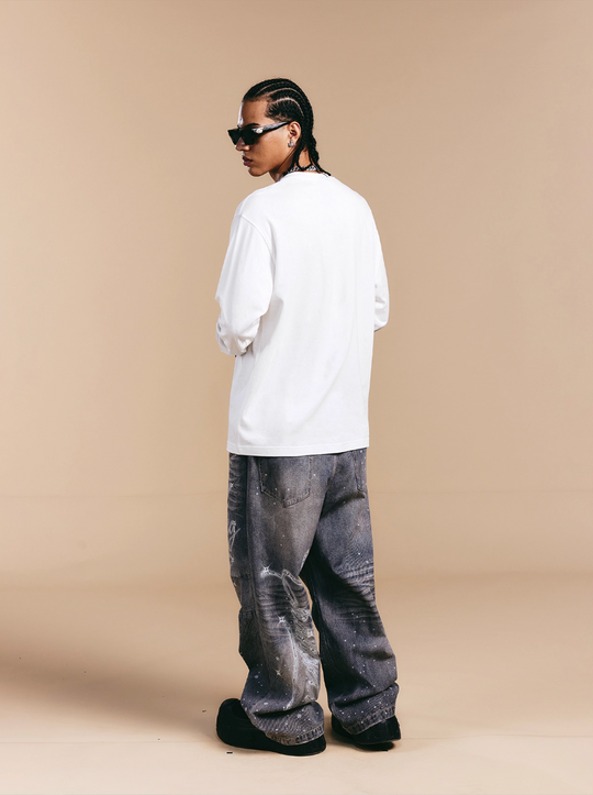 1807 Crystal Rhinestone Logo Long Sleeve Tee | Face 3 Face