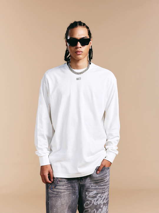 1807 Crystal Rhinestone Logo Long Sleeve Tee | Face 3 Face