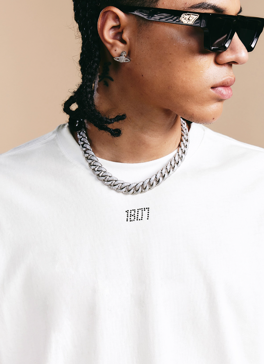 1807 Crystal Rhinestone Logo Long Sleeve Tee | Face 3 Face