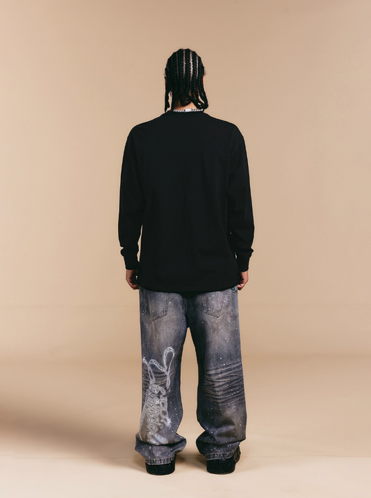 1807 Crystal Rhinestone Logo Long Sleeve Tee | Face 3 Face