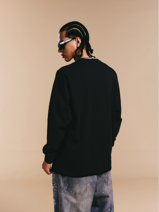 1807 Crystal Rhinestone Logo Long Sleeve Tee | Face 3 Face