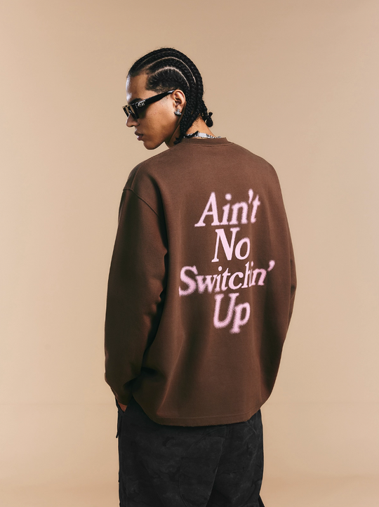 1807 Blurred Logo Print Distressed Long Sleeve Tee | Face 3 Face