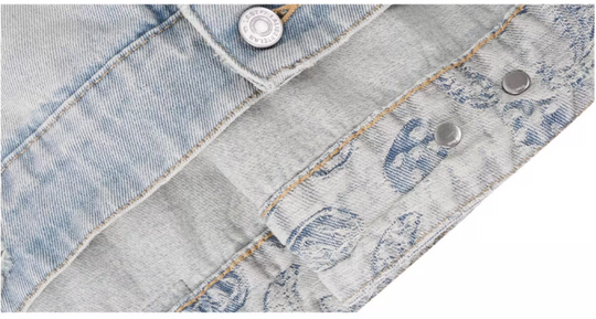 1807× LABT Paisley Pattern Wash Denim Jacket | Face 3 Face