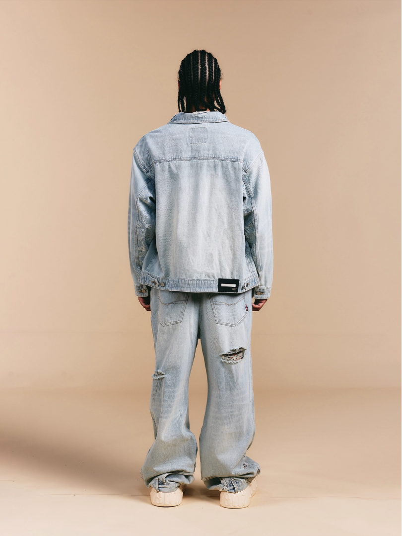 1807× LABT Paisley Pattern Wash Denim Jacket | Face 3 Face