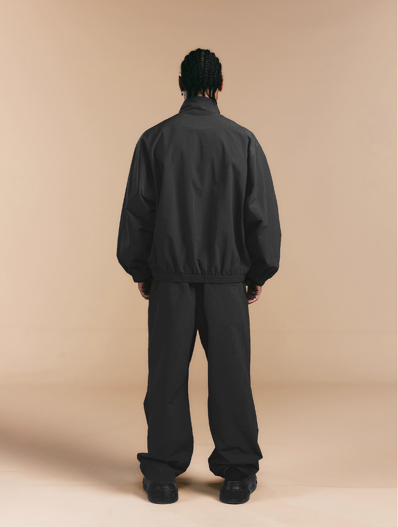 1807 Textured Plaid Fabric Track Jacket | Face 3 Face