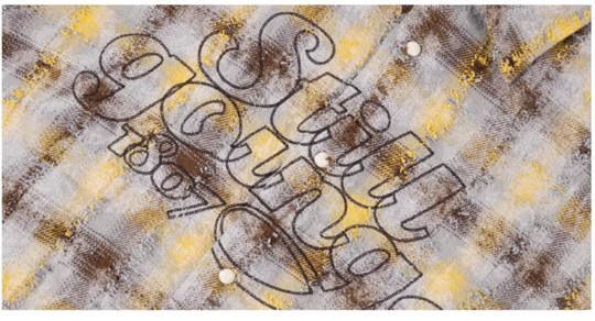 1807 Chain Embroidery Plaid Long Sleeve Shirt | Face 3 Face