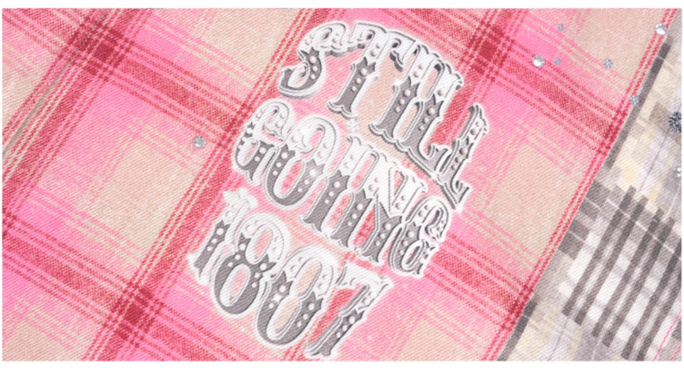 1807 Swarovski Crystal Diamond Plaid Long Sleeve Shirt | Face 3 Face