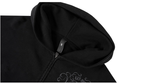 1807 Swarovski Crystal Diamond Washed Zip Up Hoodie | Face 3 Face