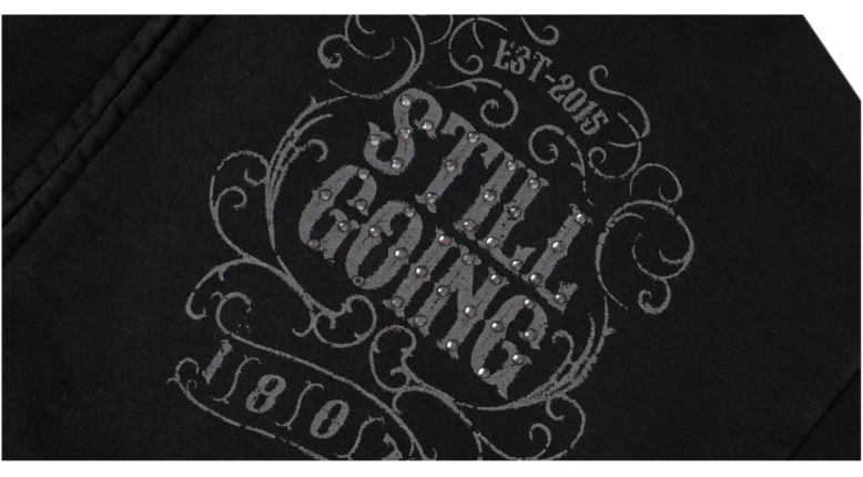 1807 Swarovski Crystal Diamond Washed Zip Up Hoodie | Face 3 Face