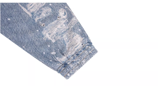 1807 Swarovski Crystal Diamond Denim Zip Up Hoodie | Face 3 Face