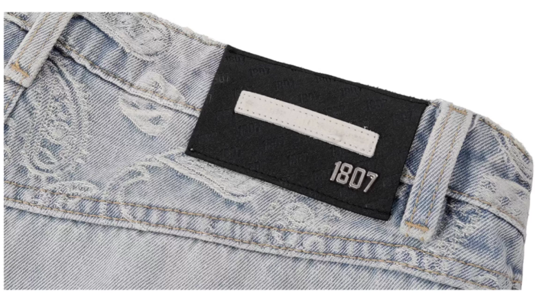 1807× LABT Paisley Pattern Washed Denim Jeans | Face 3 Face