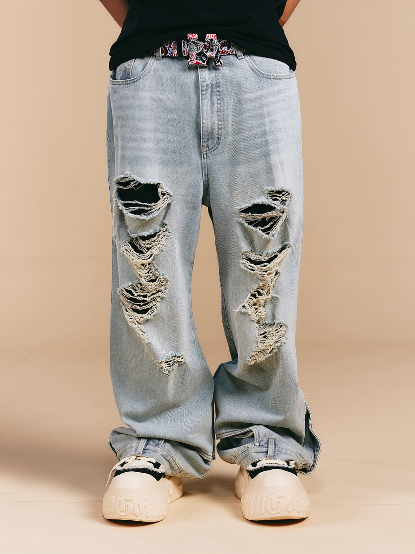 1807× LABT Paisley Pattern Washed Denim Jeans | Face 3 Face