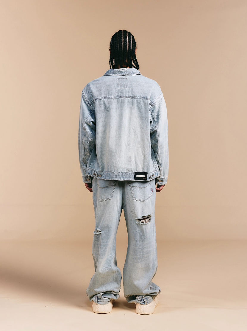 1807× LABT Paisley Pattern Washed Denim Jeans | Face 3 Face