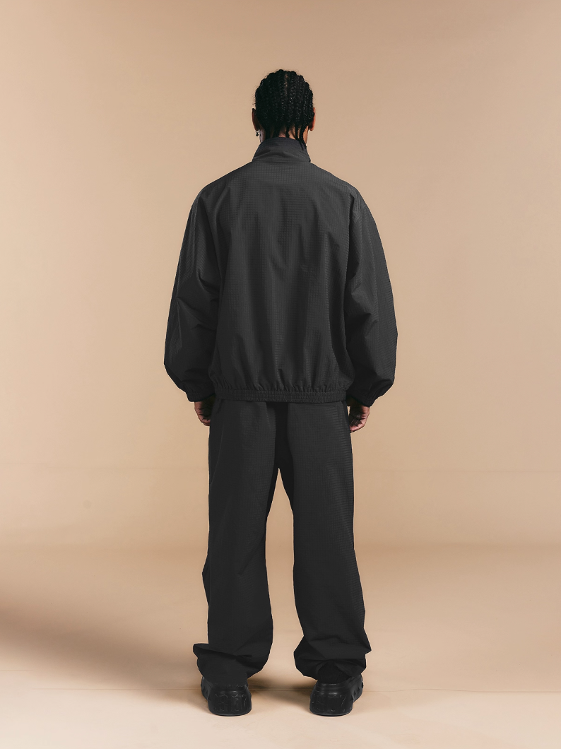 1807 Textured Plaid Fabric Track Pants | Face 3 Face