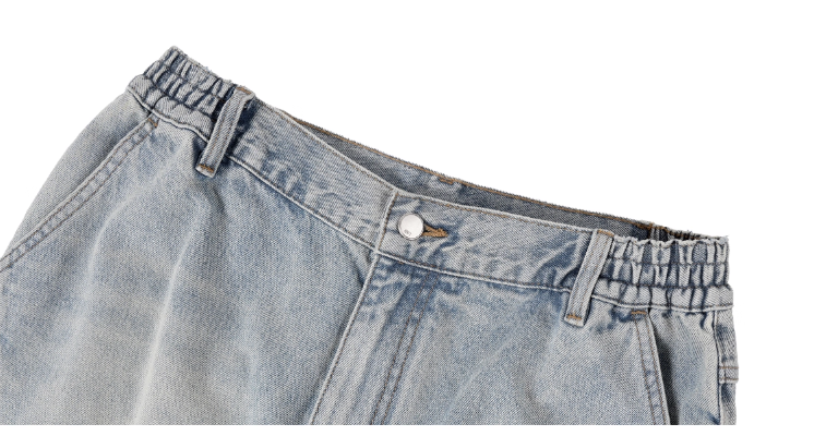 1807 Curved Stitching Washed Jeans | Face 3 Face