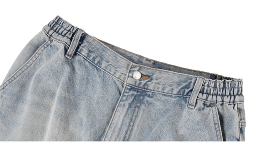 1807 Curved Stitching Washed Jeans | Face 3 Face