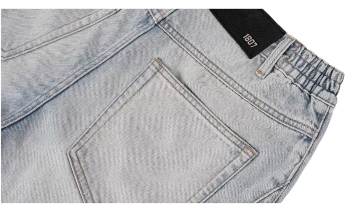 1807 Curved Stitching Washed Jeans | Face 3 Face